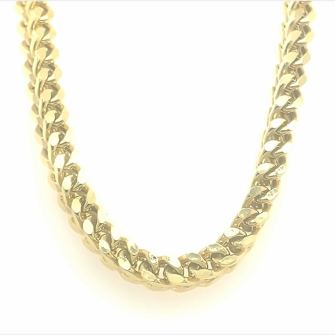 Mens 22" Semi Solid Gold Franco Necklace
