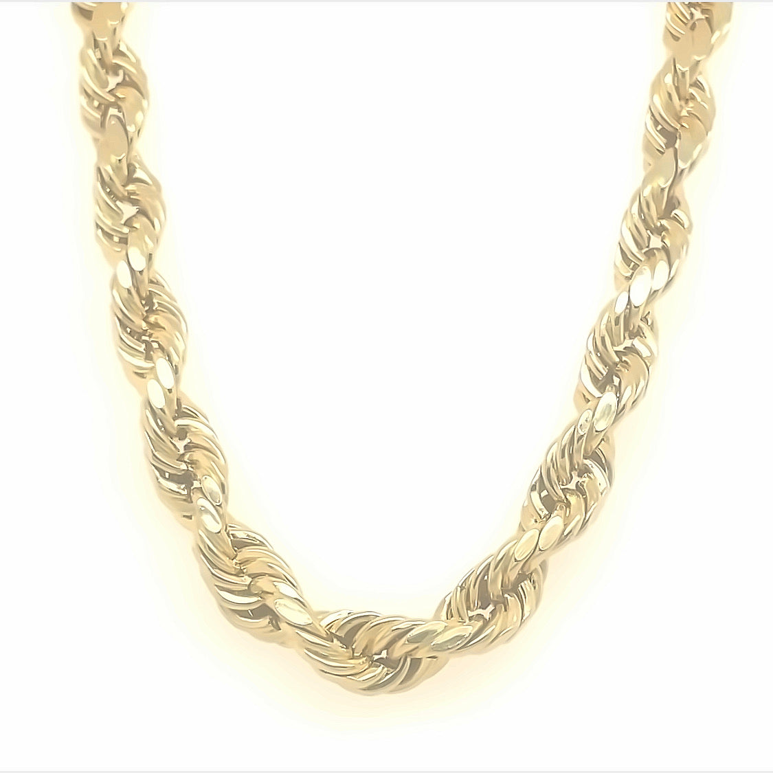 Mens 10ct Semi Solid Gold Rope