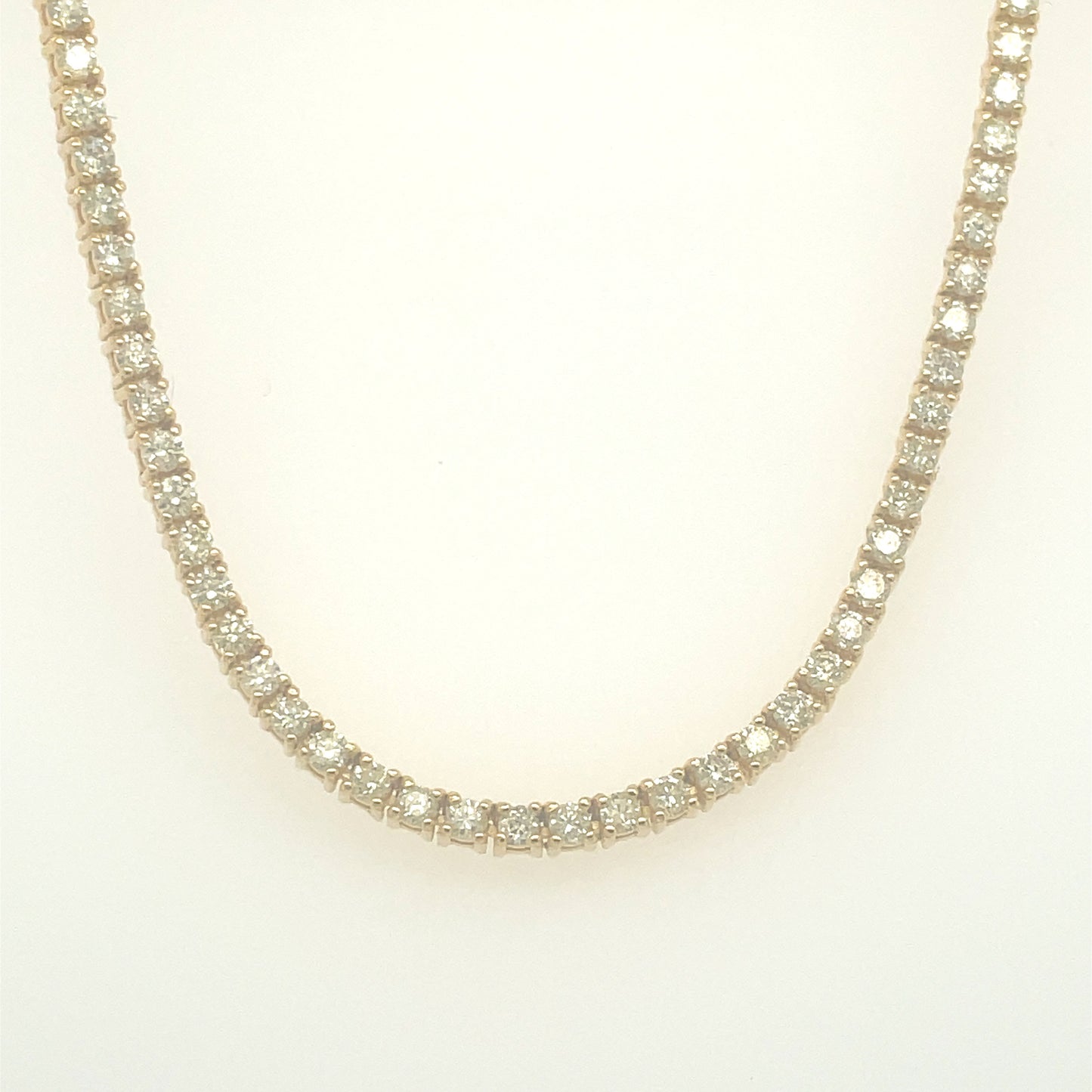 Yellow Gold Diamond Tennis Necklace